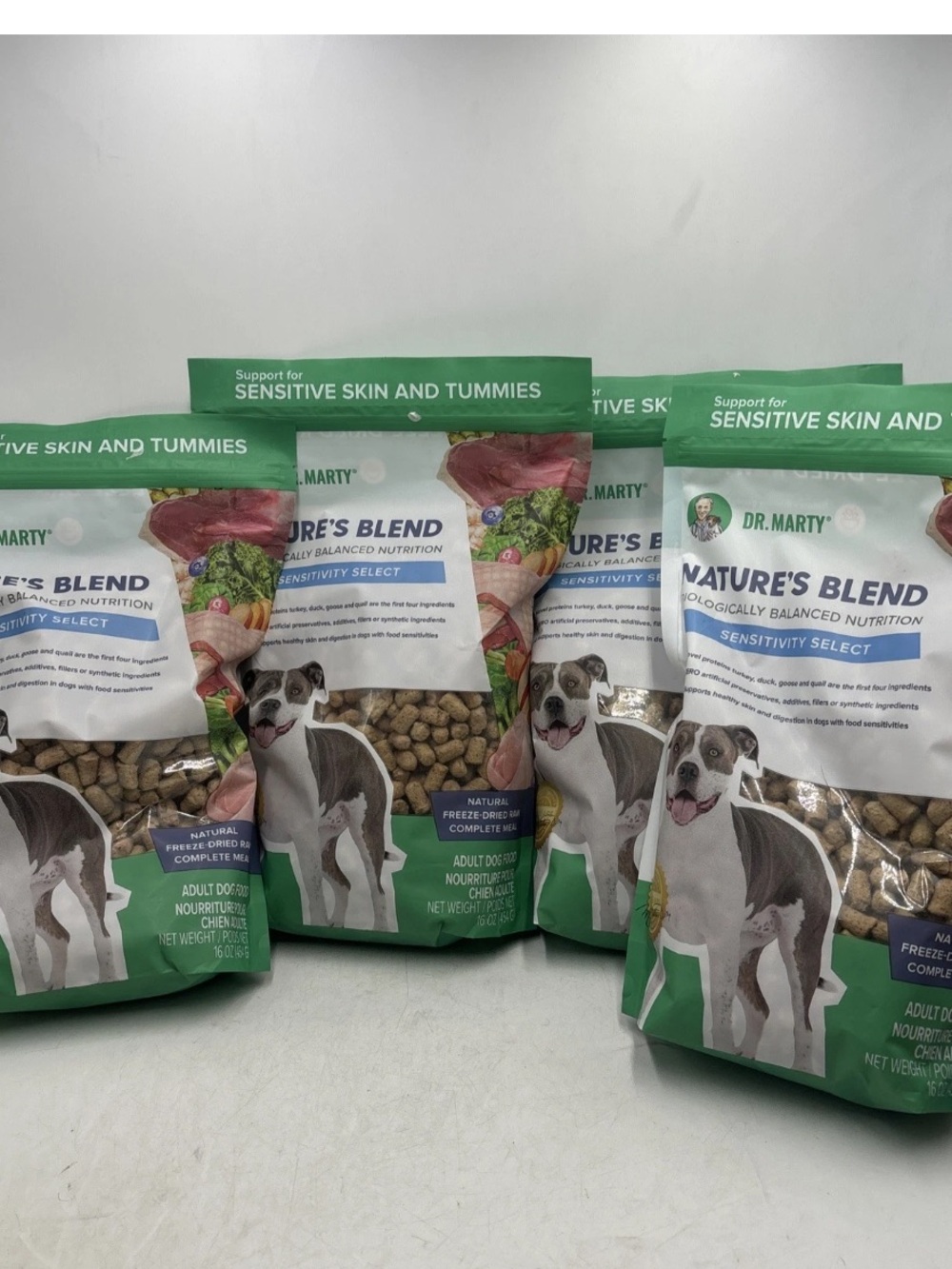 Dr. Marty Nature's Blend Sensitivity Select Freeze Dried Dog Food- 16 oz 4 Packs